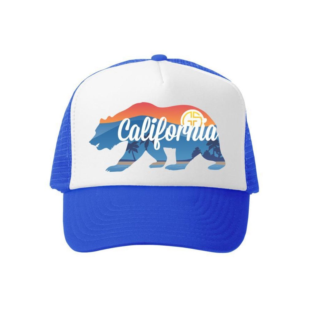 Grom Squad Cali Grown Boy Trucker Hat in Royal Blue/White