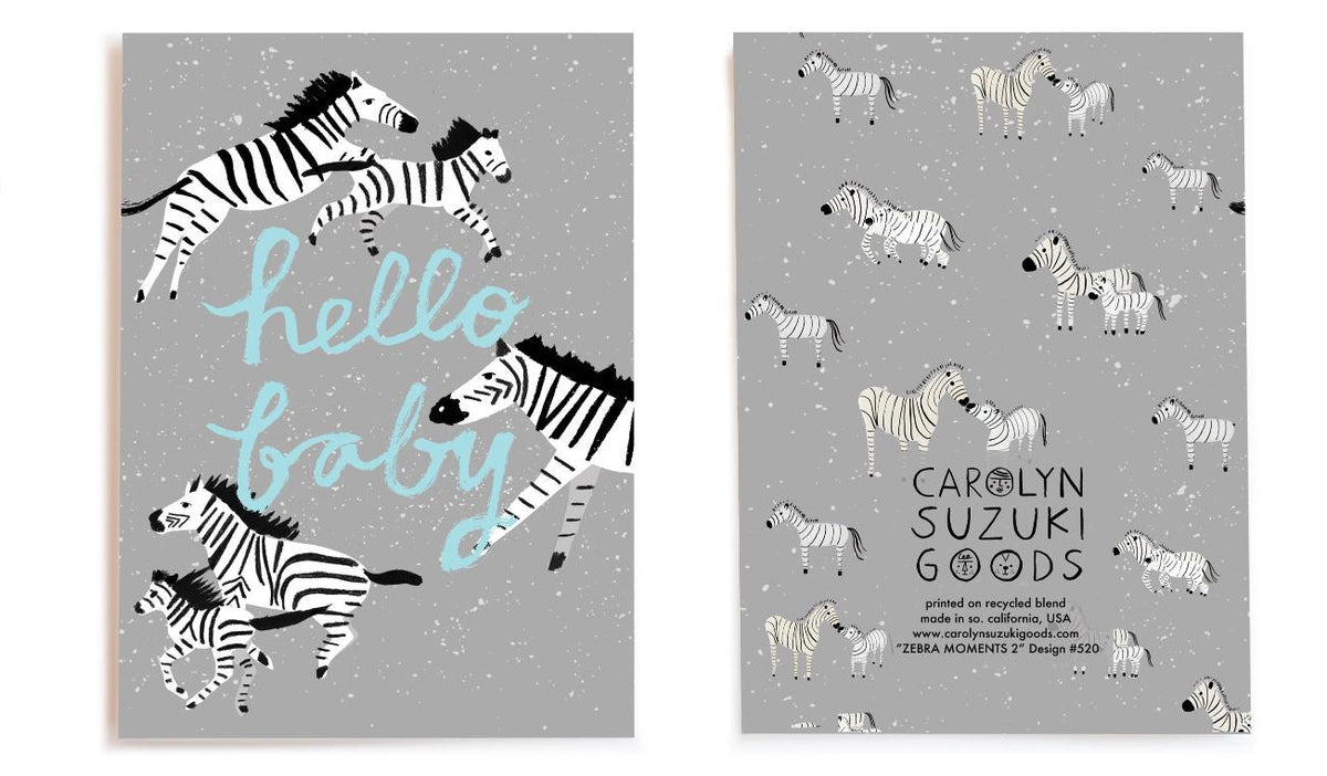 Carolyn Suzuki Zebra Moments Baby Card