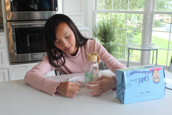 Kids Craft CARE like Greta: Eco-Friendly Glass Water Bottle &amp; Sticker