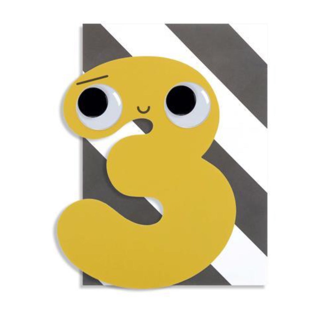 Pango Age 3 Googly Numbers Card