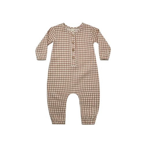Quincy Mae Woven Jumpsuit | Cocoa Gingham