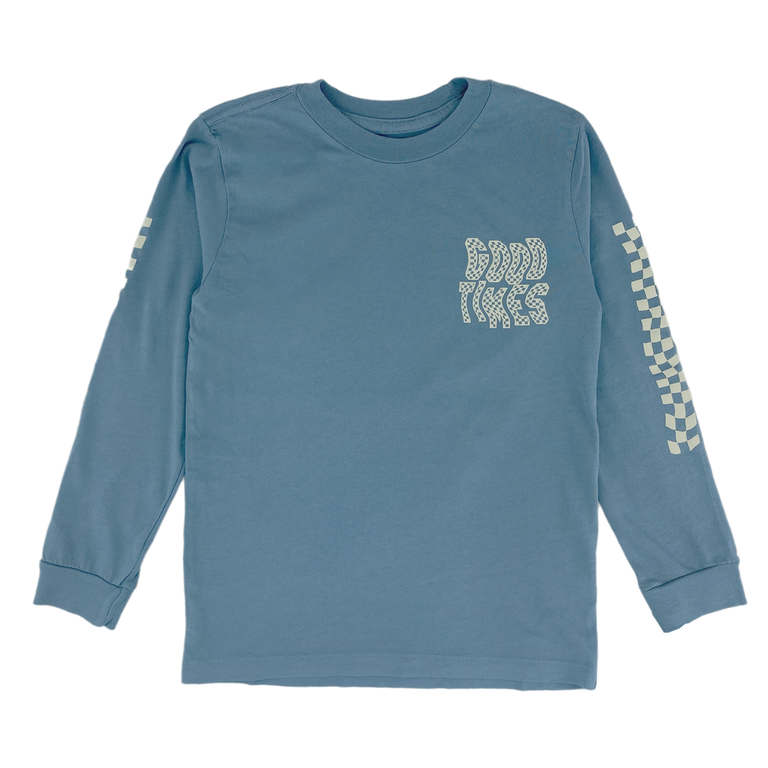 Tiny Whales Good Times Long Sleeve Tshirt - Ocean
