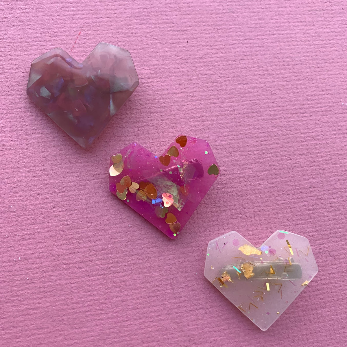 Camden and Friends Resin Heart Clip