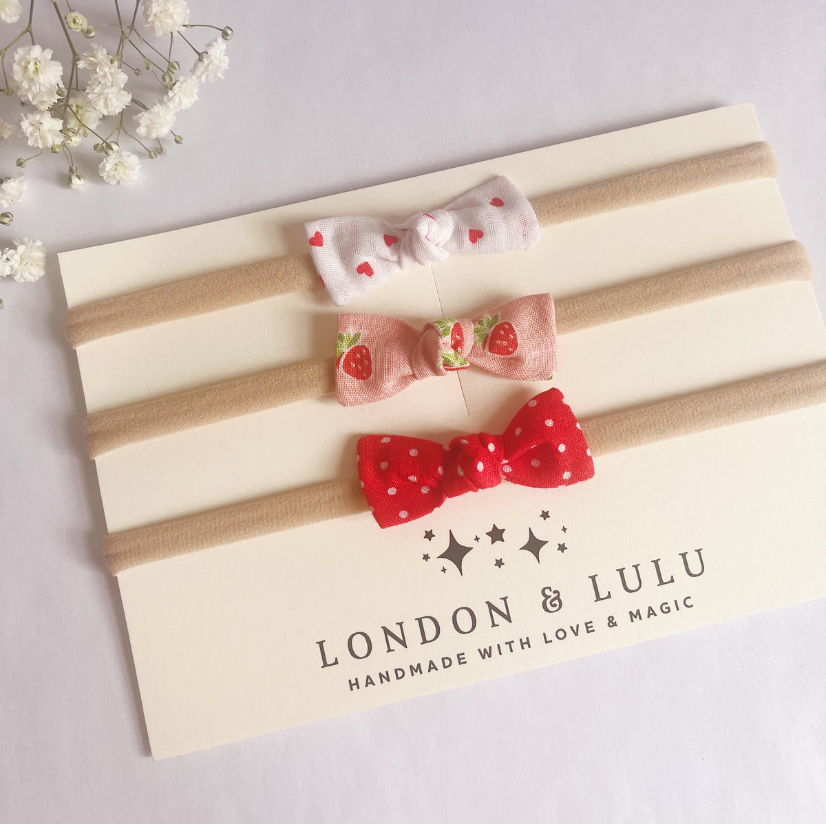 London &amp; Lulu Valentines Baby Headband Set