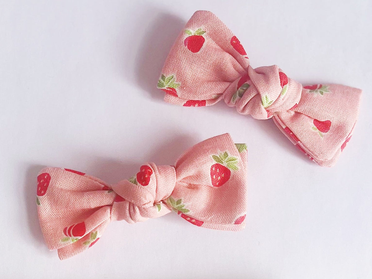 London and Lulu Pink Strawberry Petals Pigtail Set