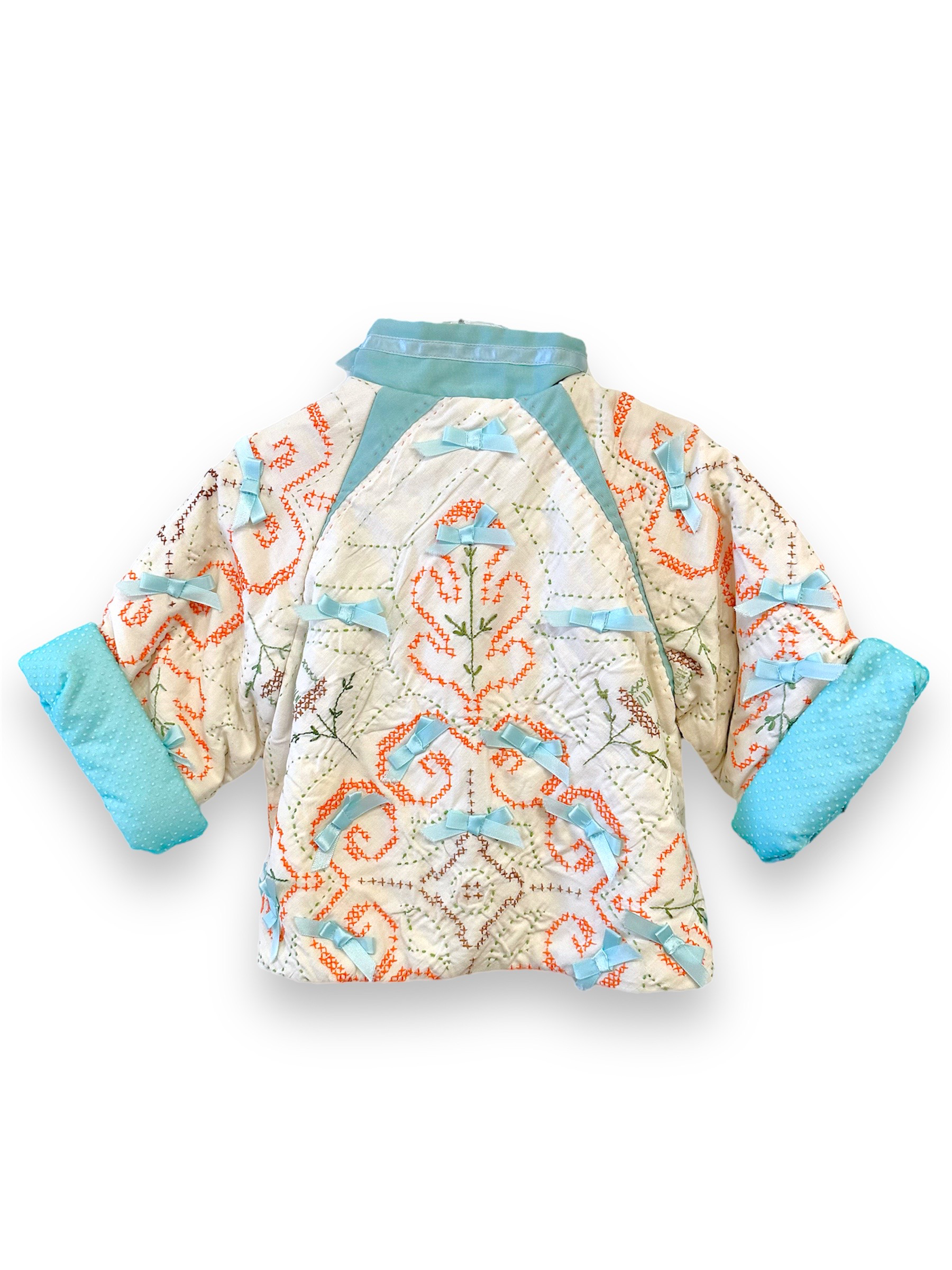 Vintage Valerie Byrnes 1984 Cross-Stitch Patchwork Jacket 18M