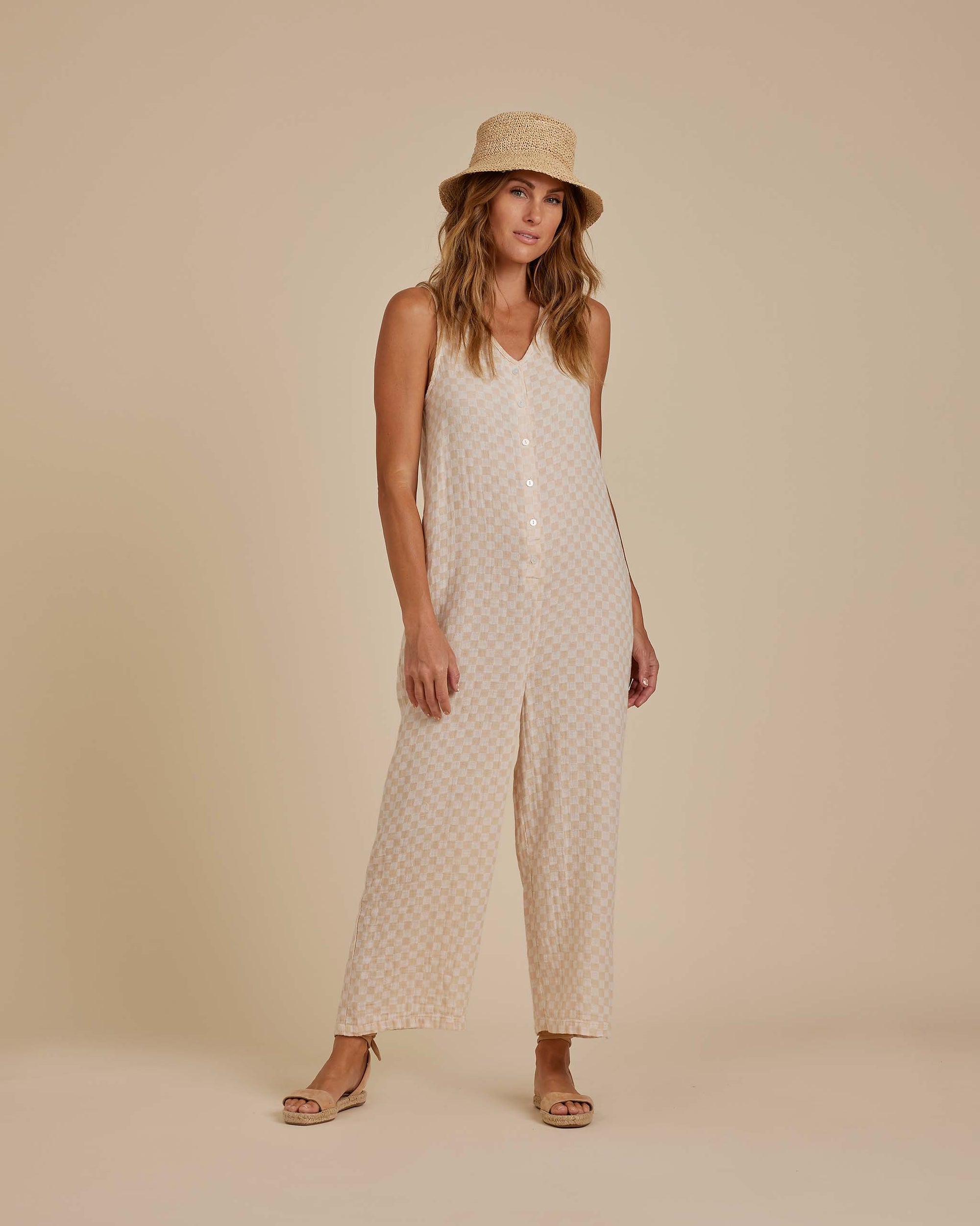 Women's jumpsuit in shell check print