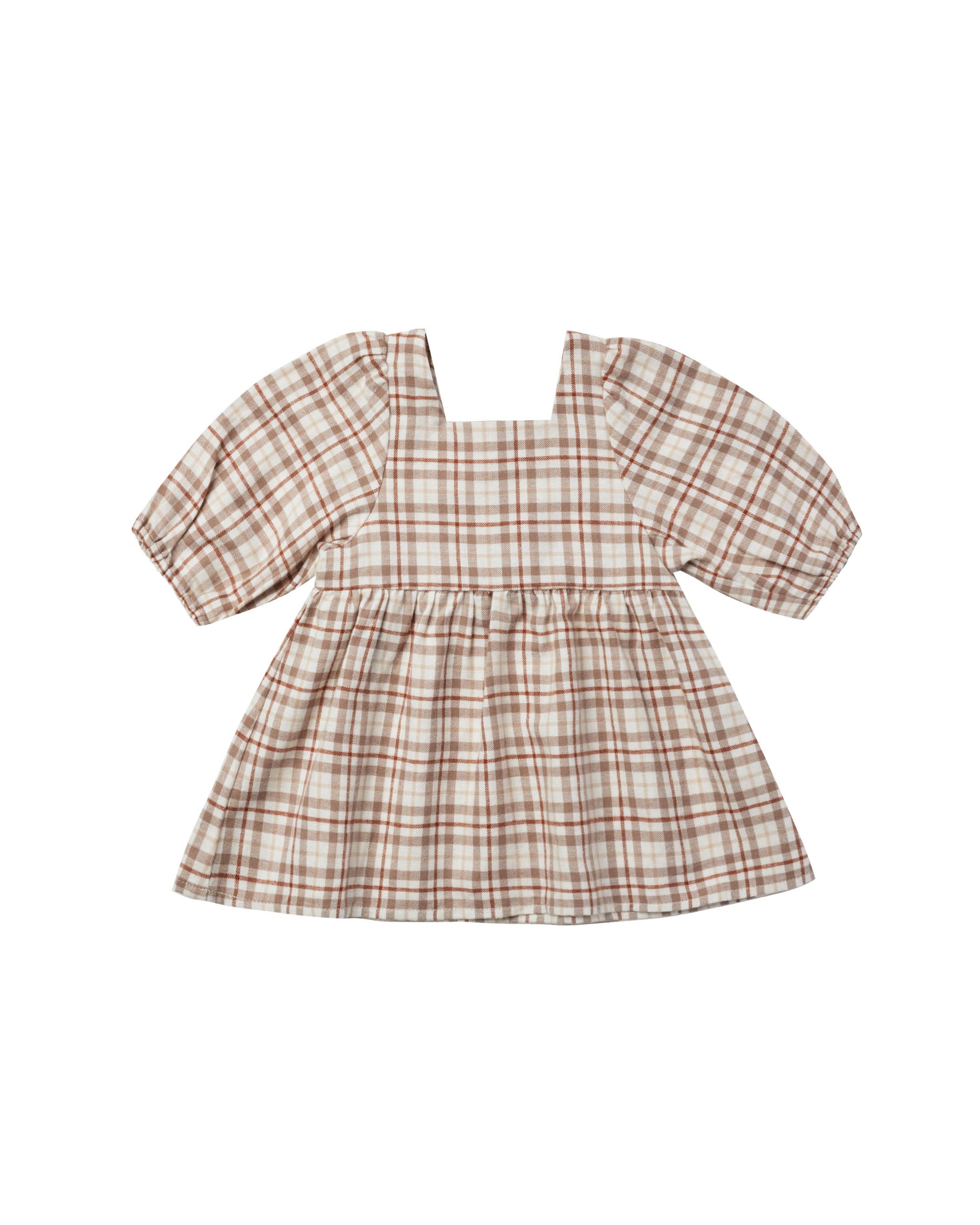 Rylee & Cru Gretta Babydoll Dress | Mocha Plaid