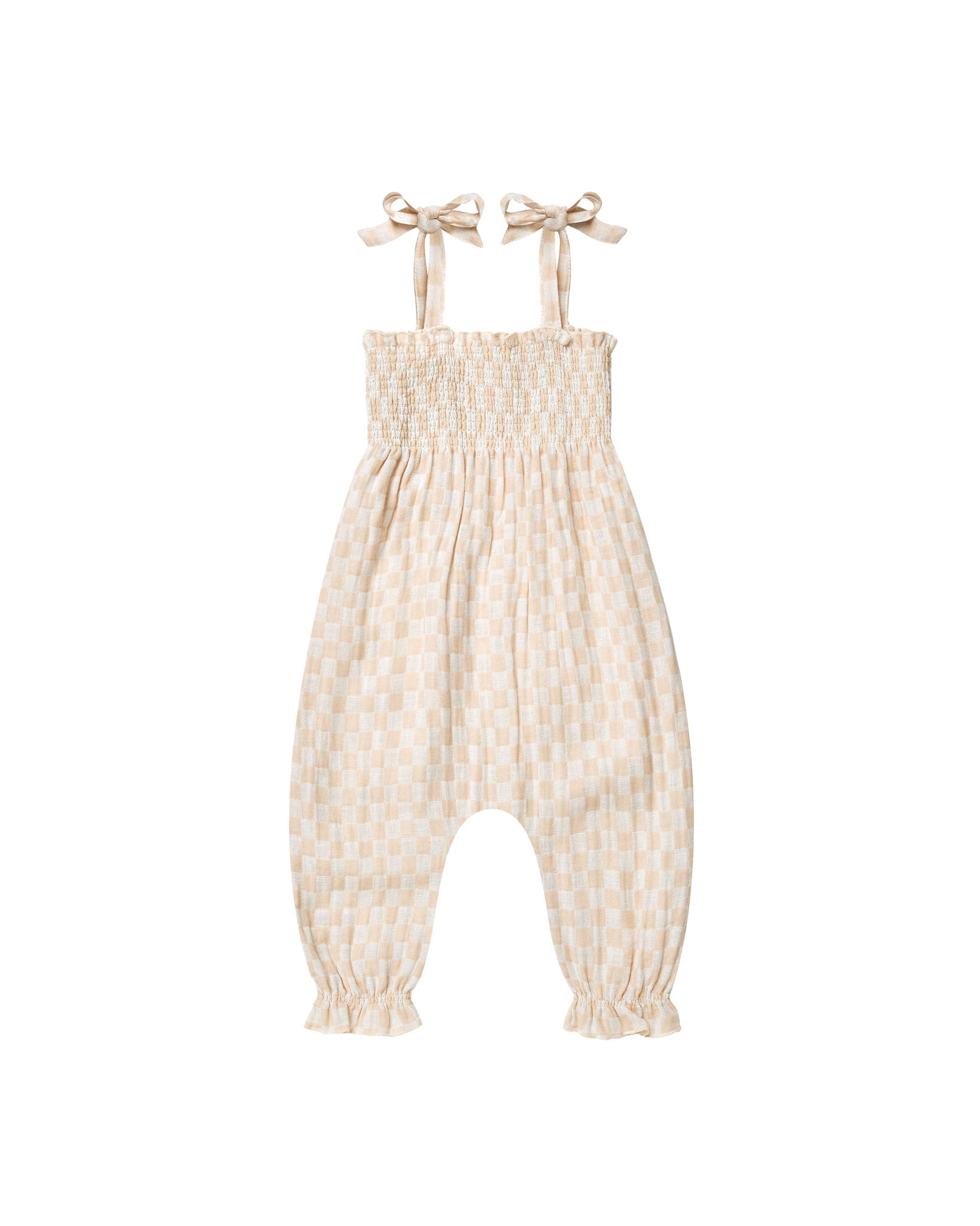 girls jumpsuit in shell check print