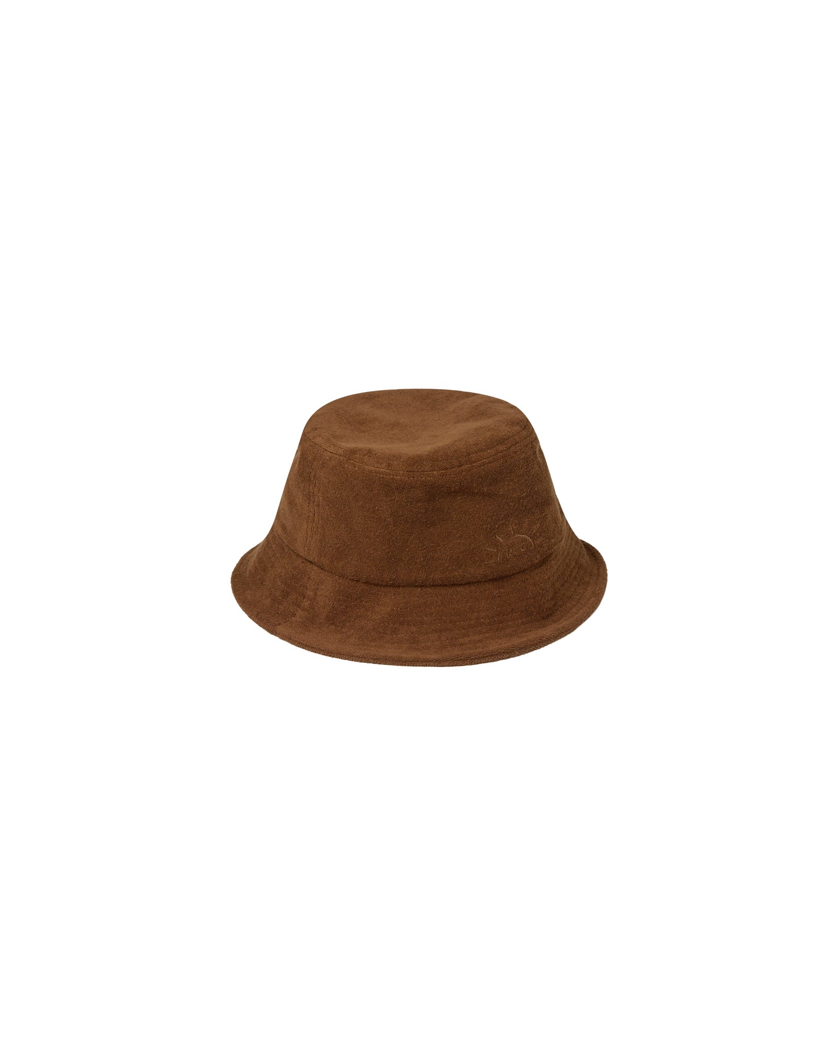 kids wide brim bucket hat in chocolate color