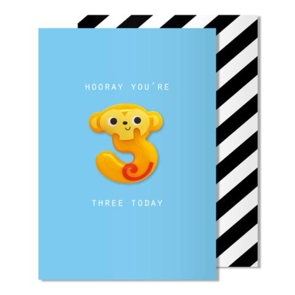Pango Age 3 Monkey Magnet Card