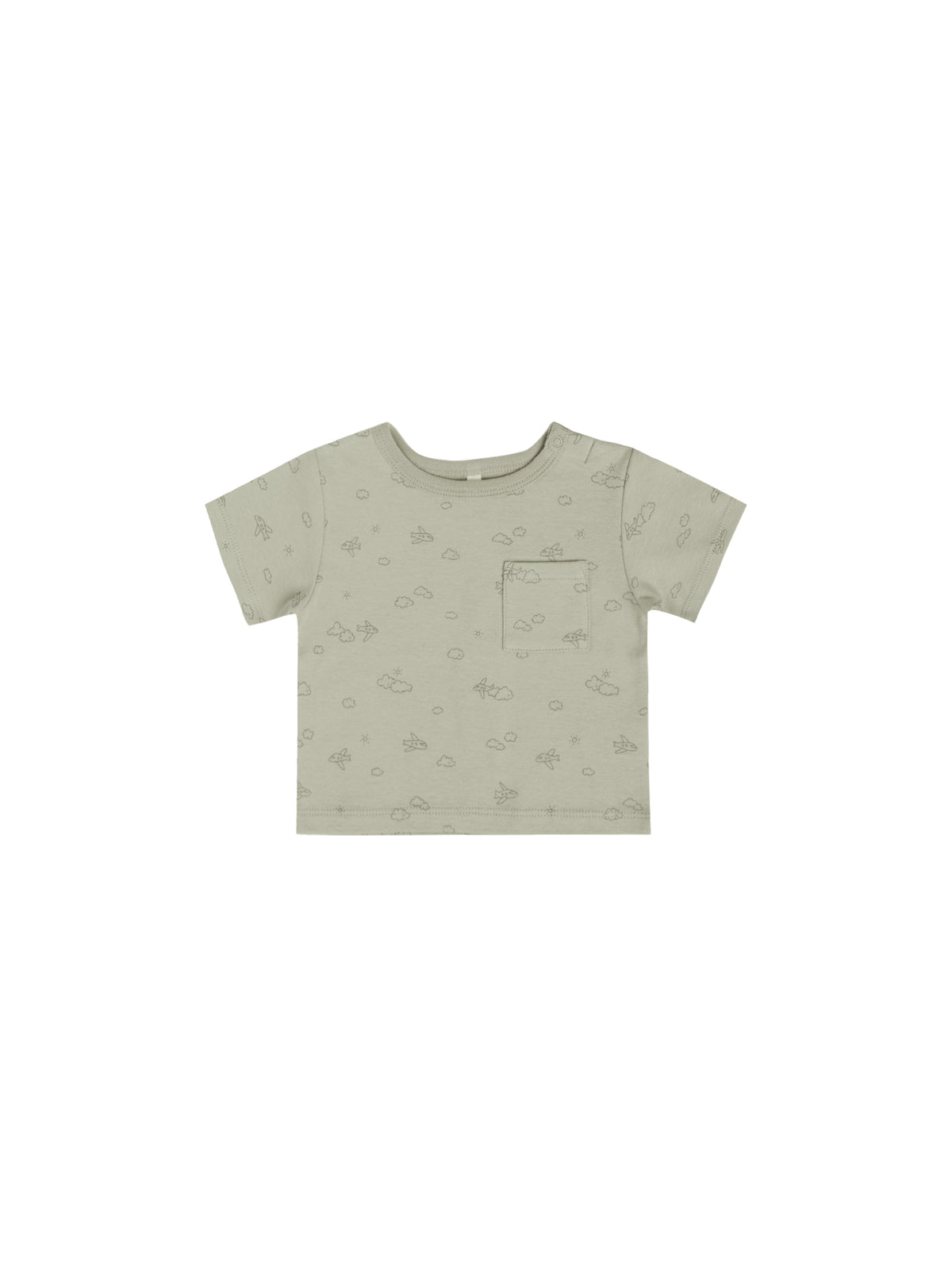 Quincy Mae | Boxy Pocket Tee | Airplanes
