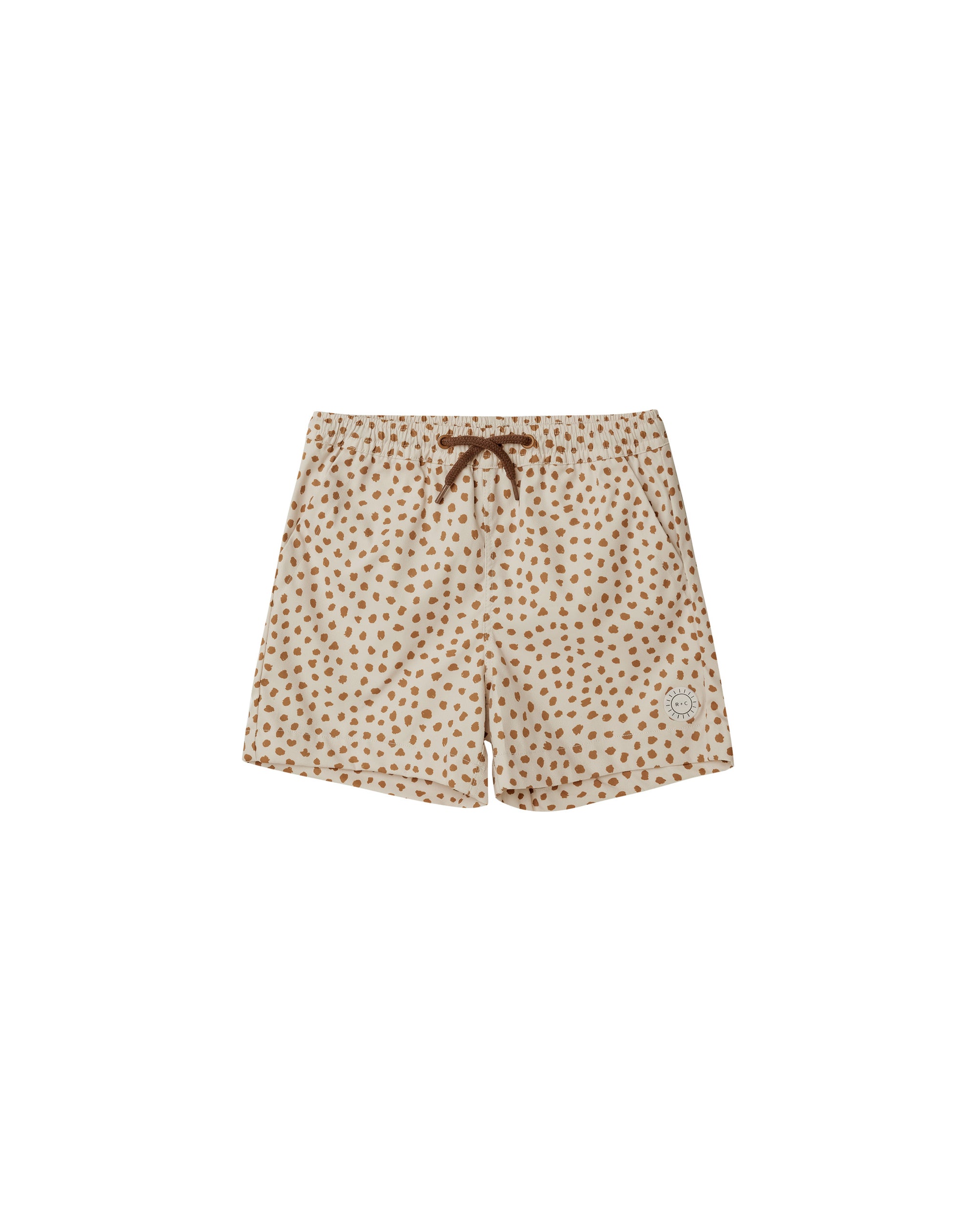 boys board short in spotted print