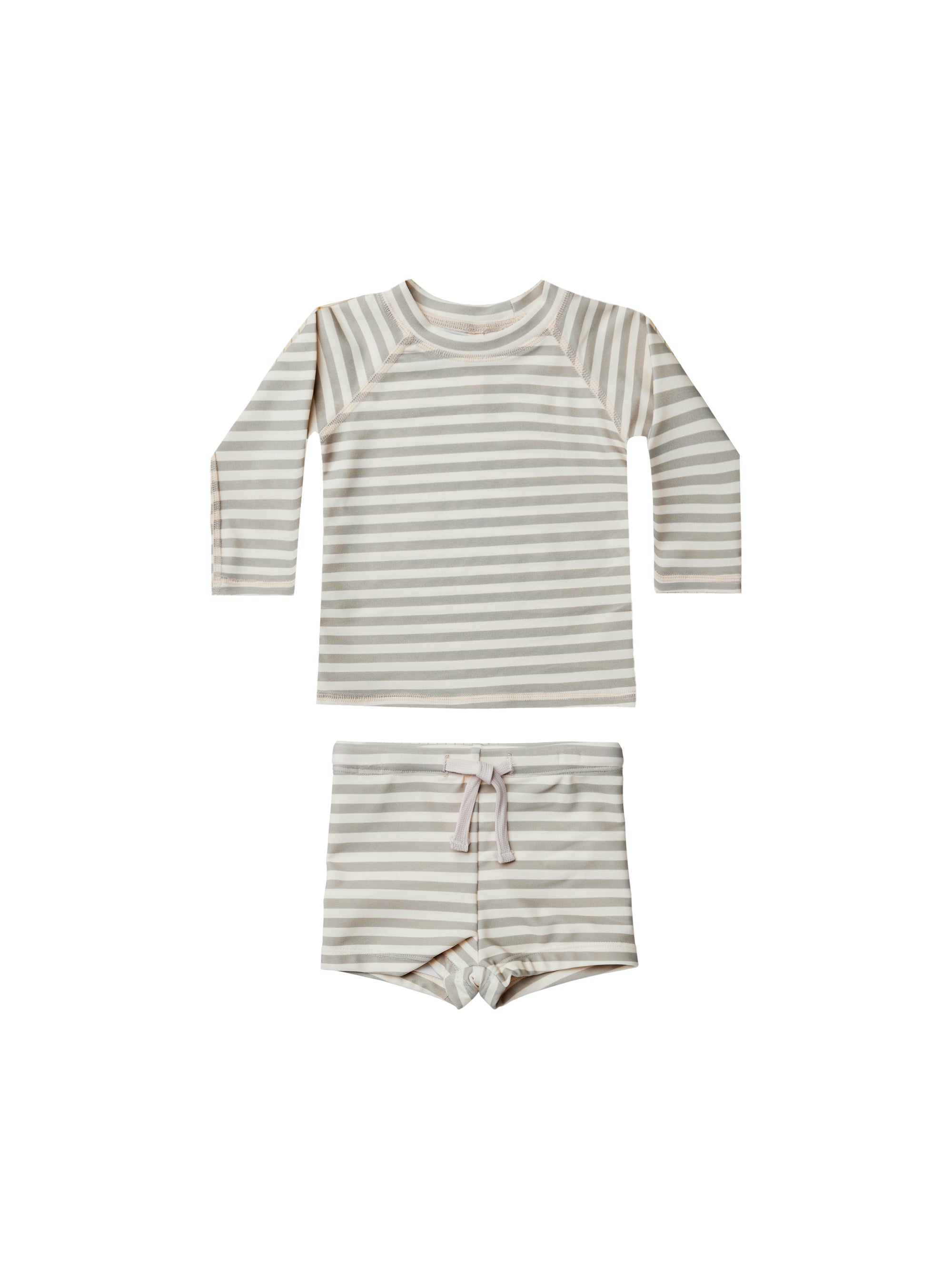 Quincy Mae | Boys Rashguard + Short Set | Pistachio Stripes
