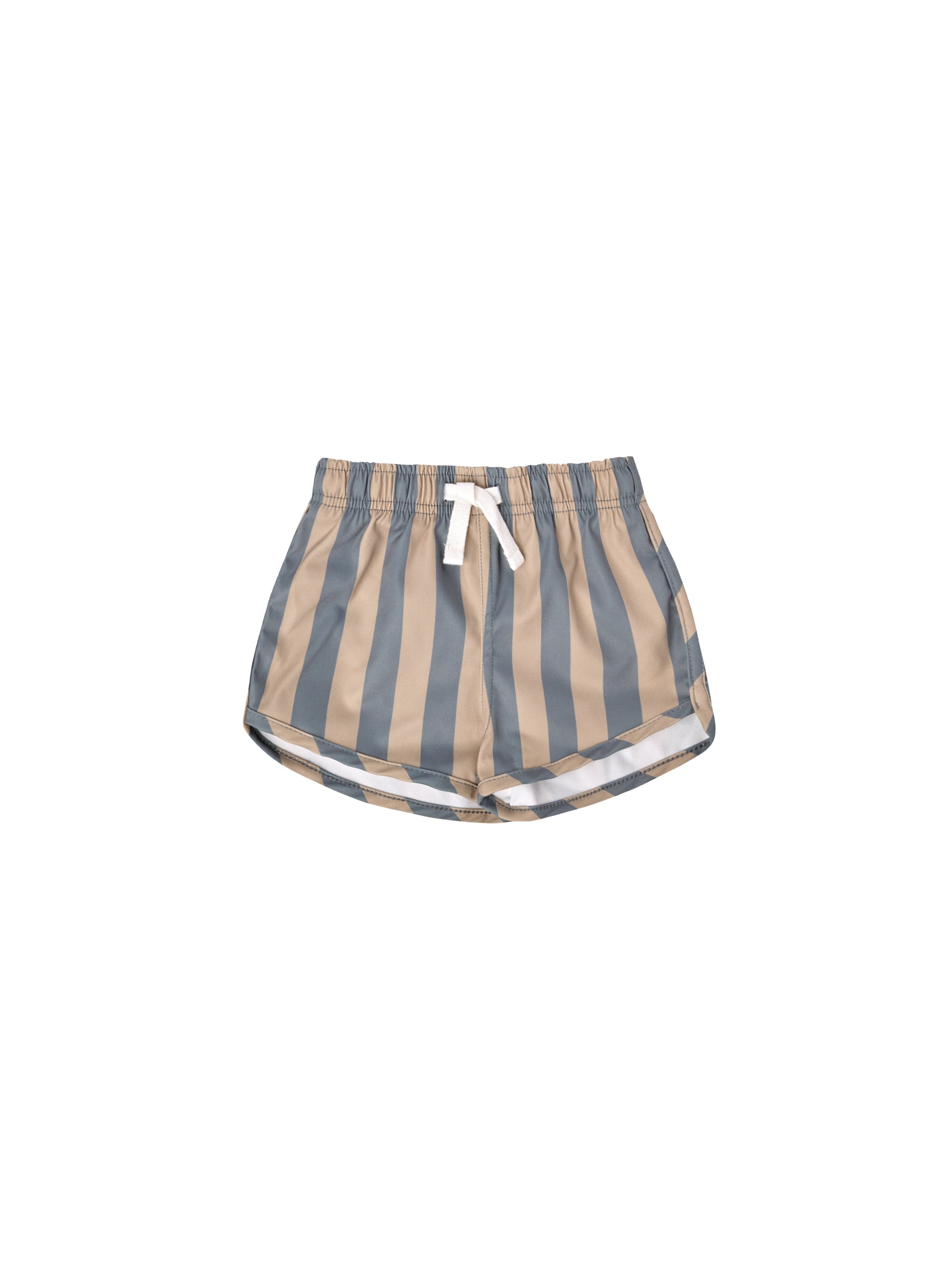 Quincy Mae | Boys Swim Shorts | Ocean + Latte Stripe