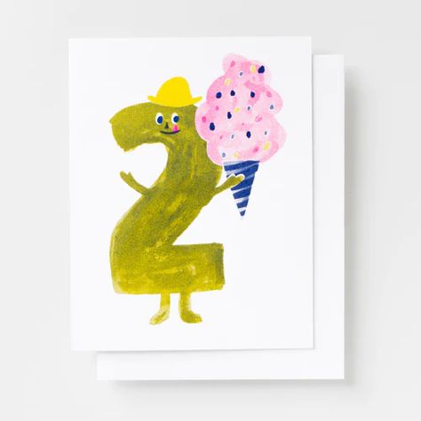 Yellow Owl Workshop - Birthday 2 - Risograph Card