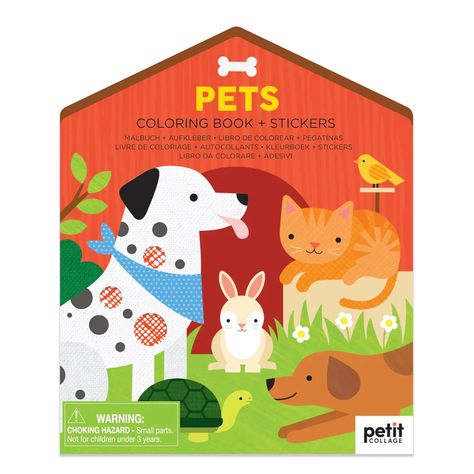 Petit Collage | Pets Coloring Book with Stickers