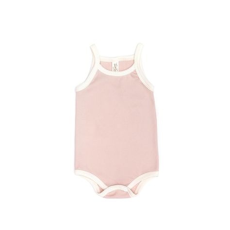 Baby girl tank onesie in shell pink color