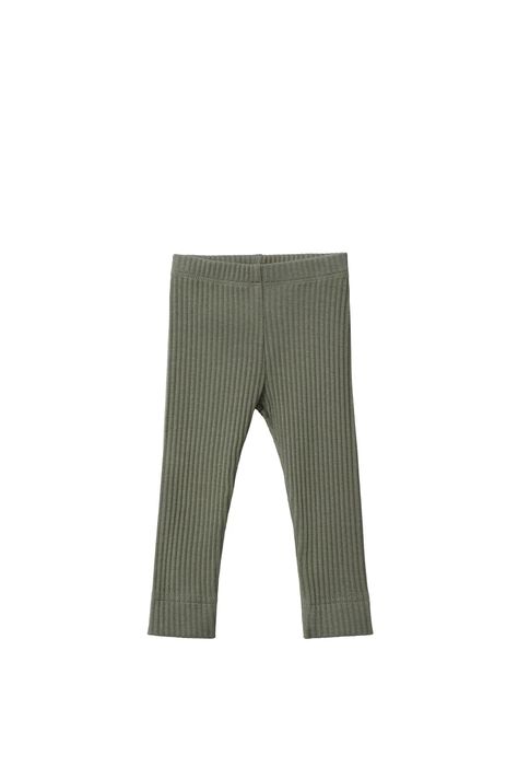 baby olive green ribbed leggings