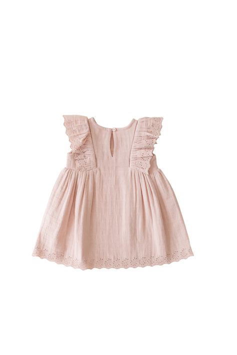 girls powder pink muslin dress