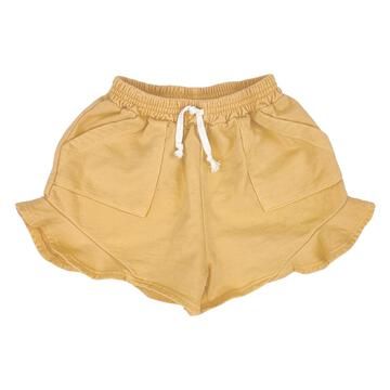 girls french terry shorts in gold color