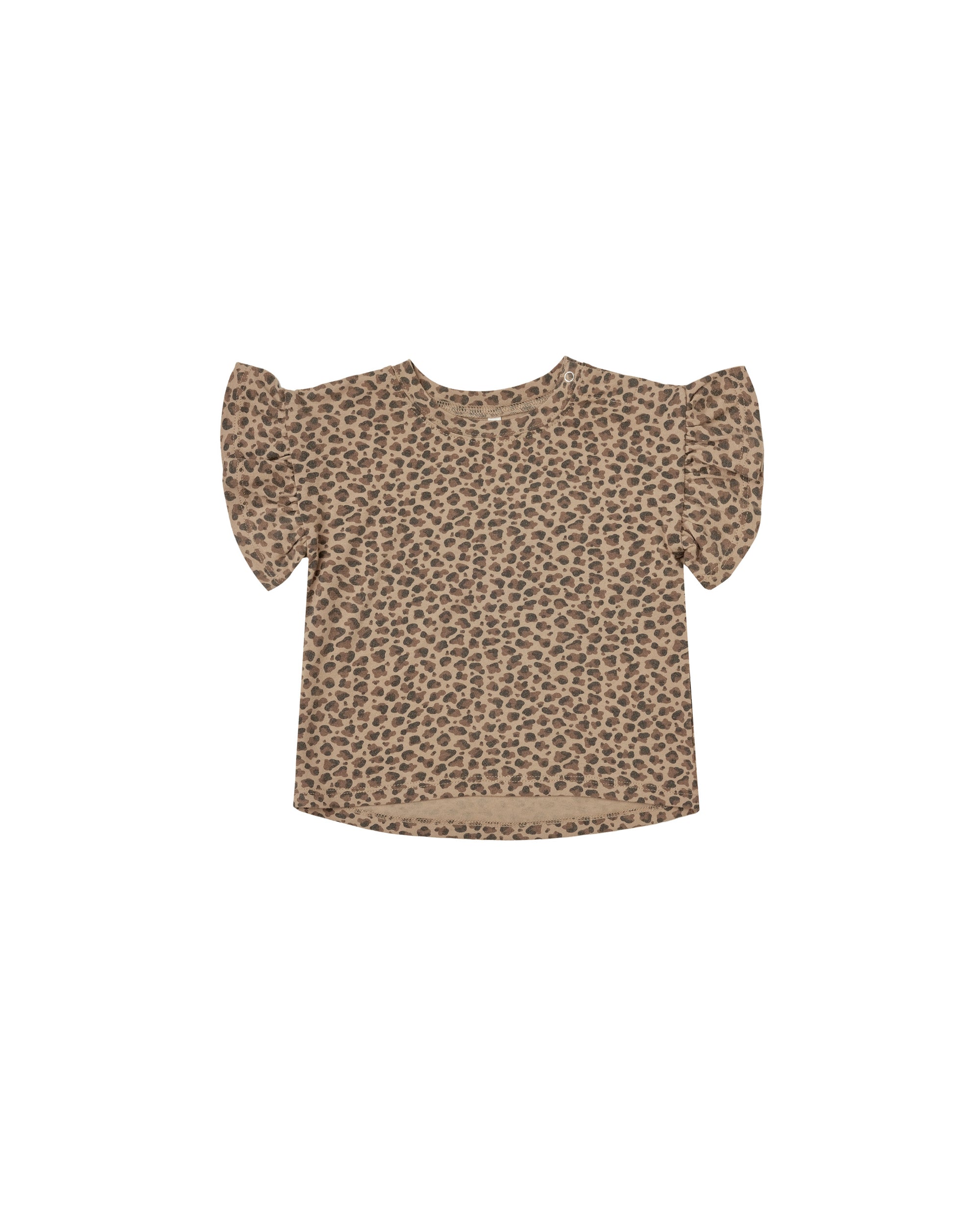 girls flutter sleeve tee in cheetah print