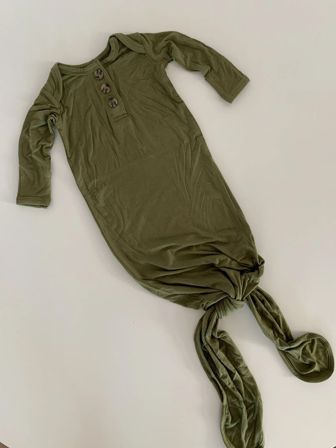 Rowan &amp; Co Knotted Sleep Gown in Olive Green