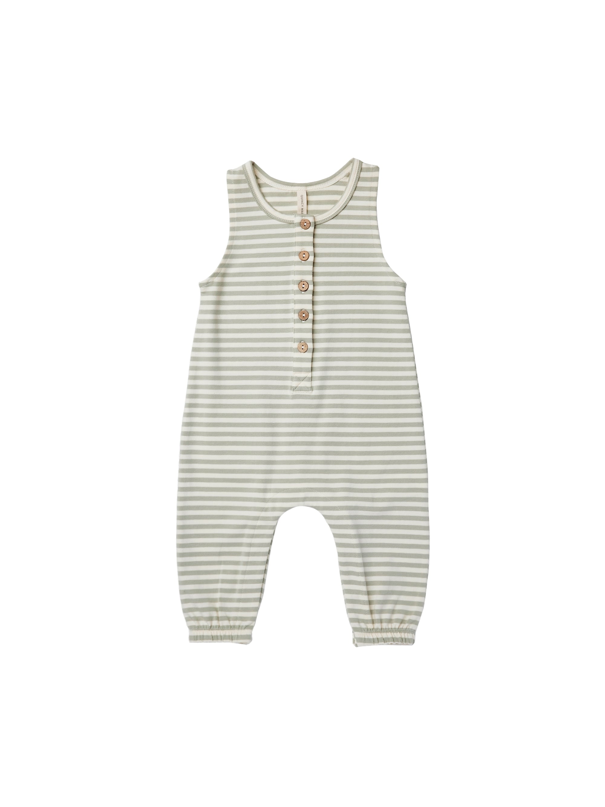  Quincy Mae | Sleeveless Jumpsuit | Pistachio Stripe
