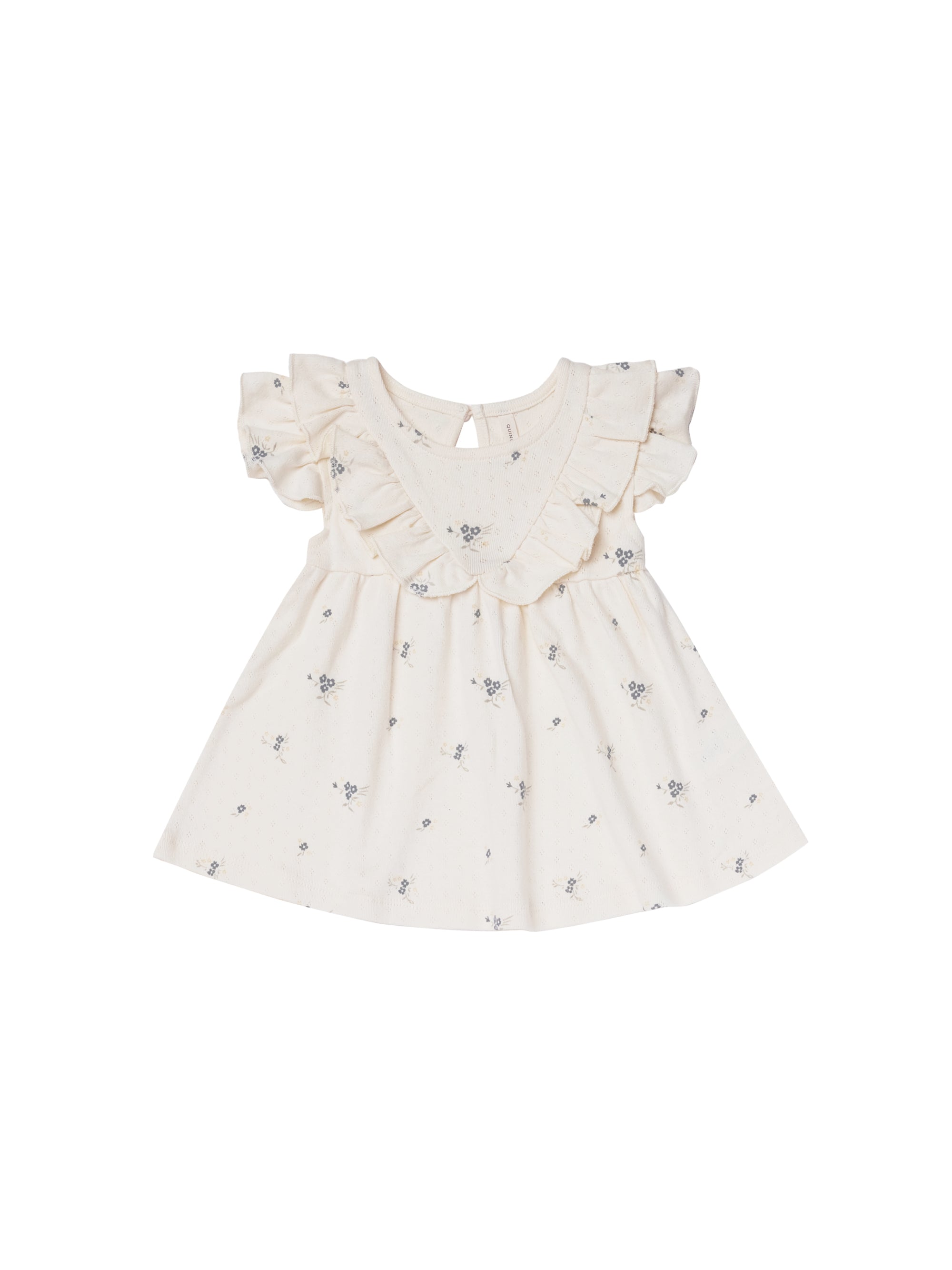 Quincy Mae | Sleeveless Ruffle V Dress | Ditsy Ocean